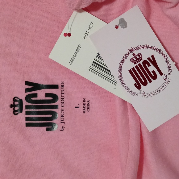 🆕️ 💗Juicy Couture💗 - Pink/Silver Sequin S/S Graphic Tee - Picture 4 of 14